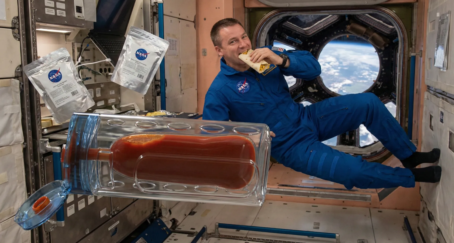 Anti Gravity Bottle in zero-gravity space environment